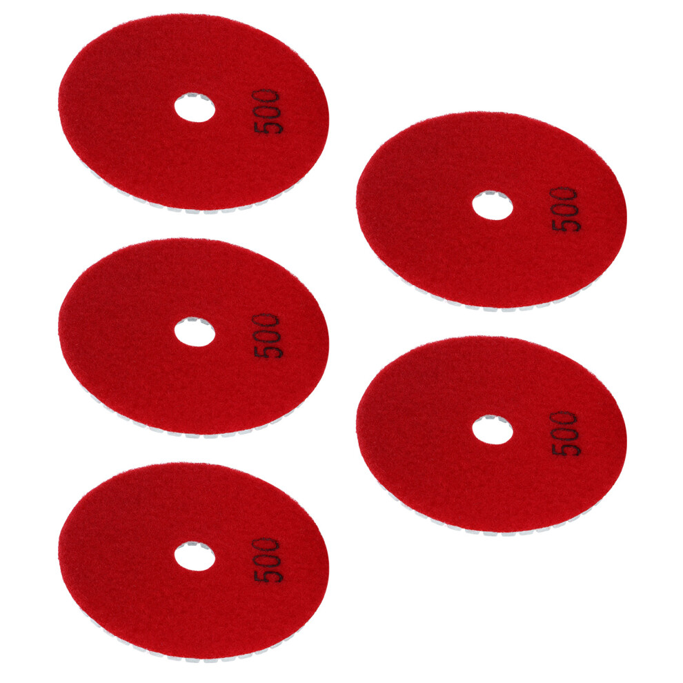 5Pcs 4In Diamond Wet Discs Polishing Kit For Marble Granite Ceramics 500 Grit 4391377199784