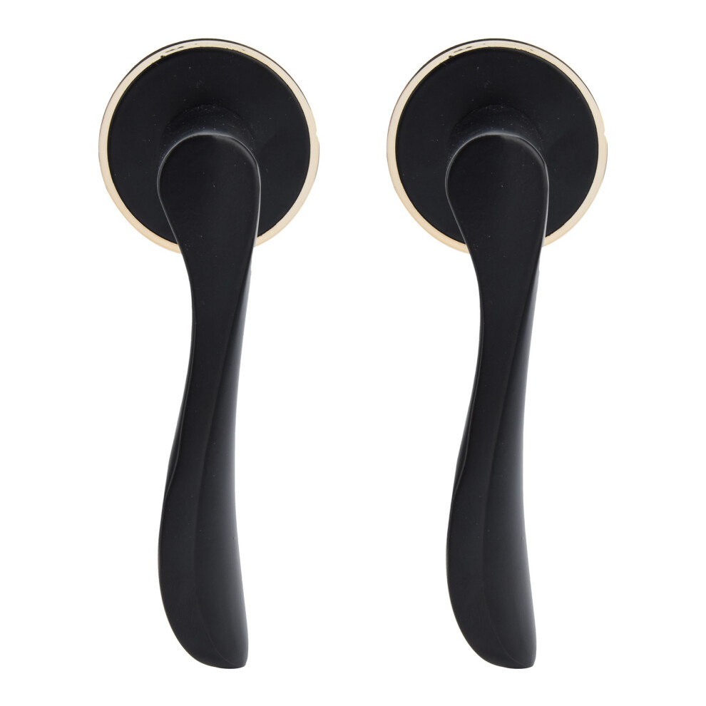 Silent Indoor Lock Set For Bedroom & Bathroom With Black Finish 7681377200656
