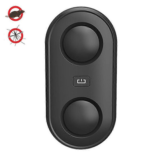 (Black) BG312 Smart Double Horn Ultrasonic Mosquito Repeller Multifunctional Electronic Mosquito Repeller EU Plug