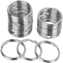 Organizador de chaves prático, conjunto de chaveiros robustos em níquel para acesso fácil, argolas de chaveiro divididas de 25 mm na cor prata,