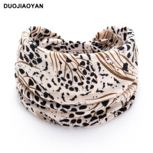 Faixas de cabelo boho com estampa de leopardo, faixas de cabelo com nós cruzados para mulheres e meninas, lenços de cabeça modernos para ioga e