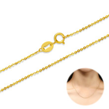 Cable Chain Necklace, 14kt Yellow Gold Plated Cable Chain with Tarnish Resistant Finish, Nickel Free Sterling Silver Jewelry for Sensitive Skin, Secur