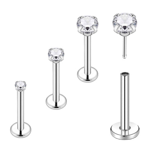 Σετ καρφιών Labret με εσωτερικό σπείρωμα, σκουλαρίκια με έλικα χόνδρου από τιτάνιο