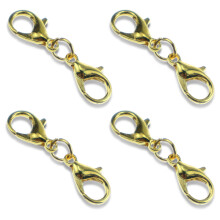 Hypoallergener Schmuckverschluss für empfindliche Haut, doppelter Karabinerverschluss mit Goldfinish, nickelfreier, bleifreier Edelstahlverbinder