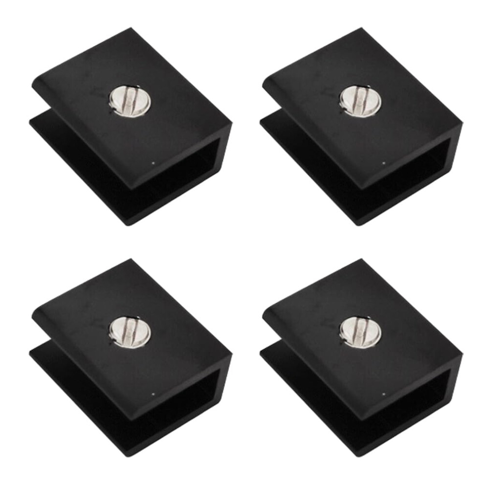 4 Pcs Adjustable Glass Shelf Brackets Wall Mounted Aluminum Alloy Clamp Holders For 58Mm Glass Black 9347817766851