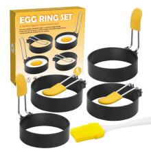 Stainless Steel Egg Ring 4 Pack Model 2 Nonstick Molds For Frying Breakfast Sandwich Circles Pan Griddle