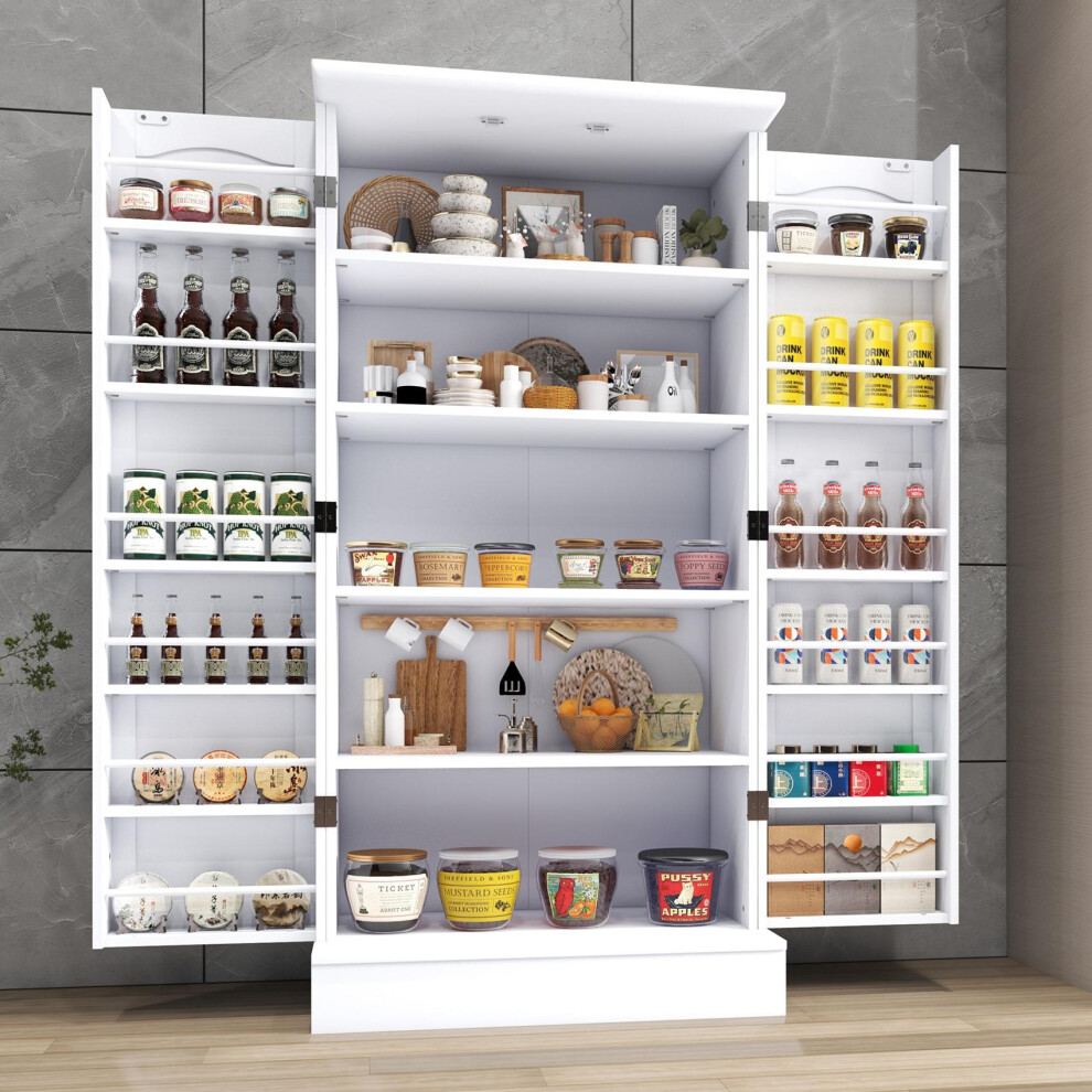Photos - Kitchen System  Pantry Cabinets Freestand Kitchen White(47inch Second)