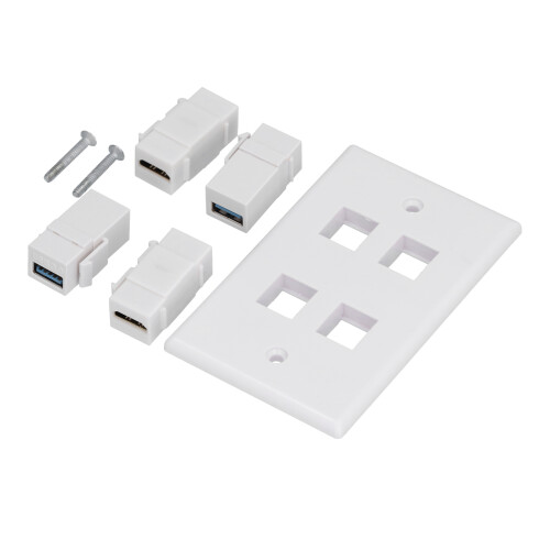 Υποδοχές Keystone 4K Ready, επιτοίχια βάση HDMI Ethernet για ανώτερη εμπειρία πολυμέσων, 1