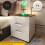 (White New) Bedside Table Nightstand Charging 1