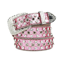 (M, Pink) Gothic Waist Belts for Jeans Studded Belt for Punk Girls Street Impressive Gothic Style Stage Street Dance  Silver S