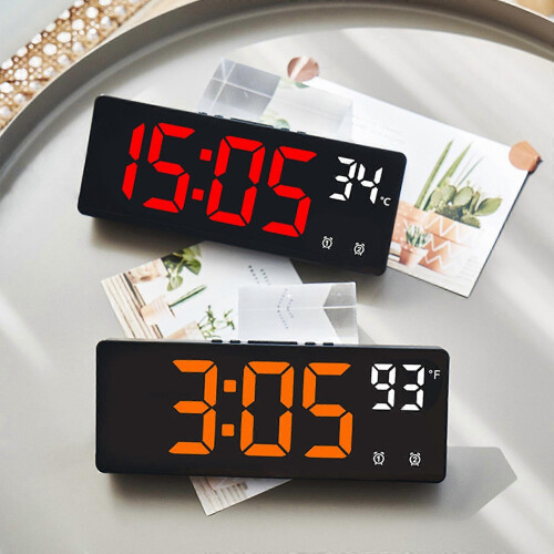 (white light) Contemporary Electronic Clock with Easy Operations Features Alarm Temperature and Calendar Functions 2