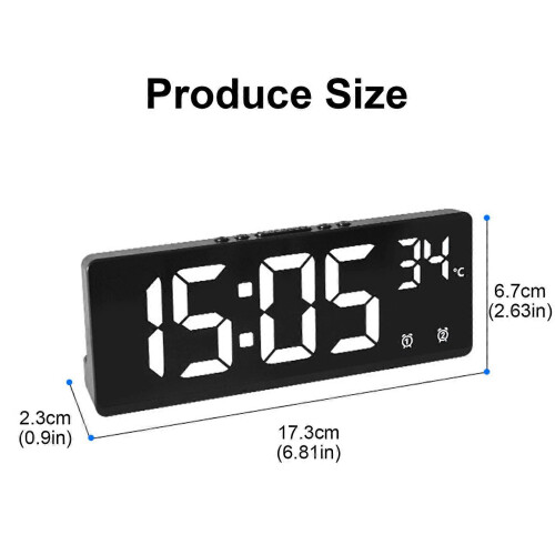 (green light) Contemporary Electronic Clock with Easy Operations Features Alarm Temperature and Calendar Functions 1