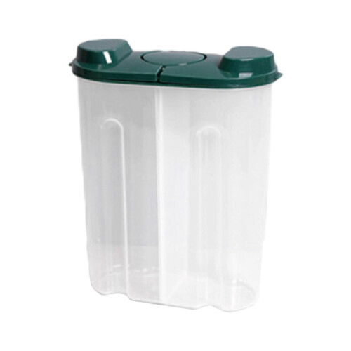 (Dark green) 2500ml 2 Grid Plastic Food Storage Container Crisper Box Grain Sealed Organizer  Orange