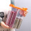 (Dark green) 2500ml 2 Grid Plastic Food Storage Container Crisper Box Grain Sealed Organizer  Orange 4