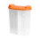 (Orange) 2500ml 2 Grid Plastic Food Storage Container Crisper Box Grain Sealed Organizer  Orange 1