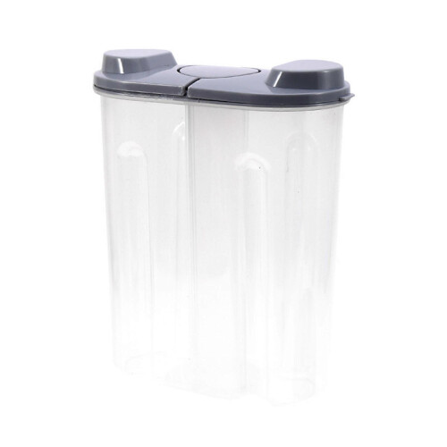 (Gray) 2500ml 2 Grid Plastic Food Storage Container Crisper Box Grain Sealed Organizer  Orange