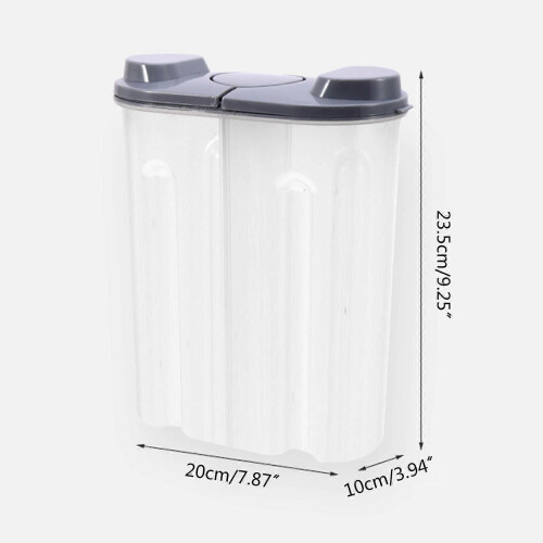 (Gray) 2500ml 2 Grid Plastic Food Storage Container Crisper Box Grain Sealed Organizer  Orange 2