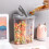 (Gray) 2500ml 2 Grid Plastic Food Storage Container Crisper Box Grain Sealed Organizer  Orange 5