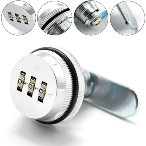 3Digit Combination Lock Zinc Alloy Password Cabinet Mailbox Drawer Locker Resettable Security 2