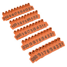 Pig Cow Ear Tag 100Pcs TPU Number Labels for Livestock Farm Orange
