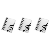 3PCS Sheet Music Folder Staff Music Folder, Piano Score Folder ,Fits Size A4, Writable & Detachable--Transparent