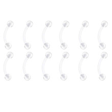 Body Piercing Accessories, Belly Button Ring Retainer for Sensitive Skin, Flexible Plastic Curved Barbells with Acrylic Ends for Eyebrow Nose and Tong