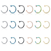 Inele de nas tip cerc, inel de sept, design în formă de C cu clips, bijuterii pentru piercing din oțel chirurgical hipoalergenic fără sudură,