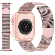 Mágneses csatos óraszíj Apple Watch-hoz, rozsdamentes acél hálós milánói szíj állítható illeszkedéssel, biztonságos mágneses