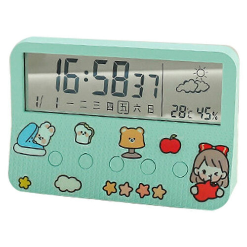 (Green) for Smart Alarm Clock Bedside Desk Table Electronic Clock Snooze Nightlight Cloc  White