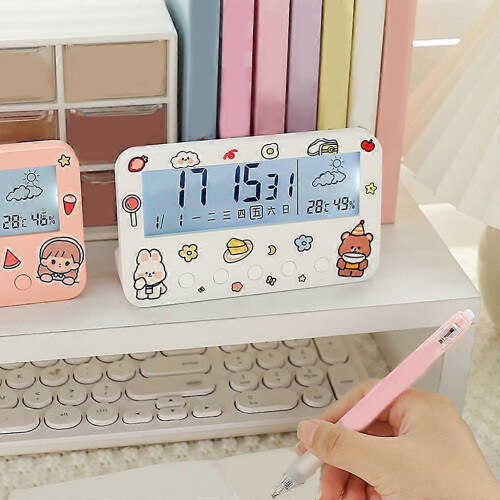 (Green) for Smart Alarm Clock Bedside Desk Table Electronic Clock Snooze Nightlight Cloc  White 2