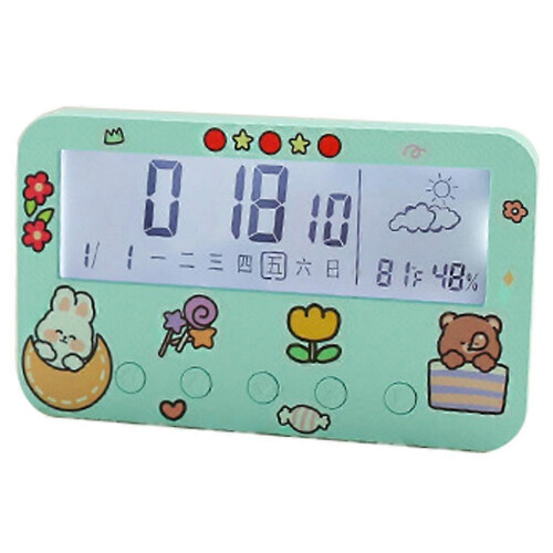 (Green) for Smart Alarm Clock Bedside Desk Table Electronic Clock Snooze Nightlight Cloc  White