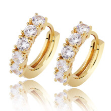 Gold Plated Hoop Earrings For Men 14K Gold Plated Finish 5A+ Cubic Zirconia Huggie Cartilage Cuff Hypoallergenic