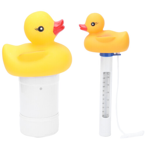 Easy Read Floating Pool Thermometer, Decorative Design Cute Duck Shape Water Temperature Indicator, Durable Construction Weather-Resistant Materials 2