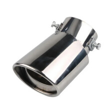 Car Exhaust Tip Stainless Steel Muffler Tip 63mm Curved Design Gold and Silvery Universal Fit