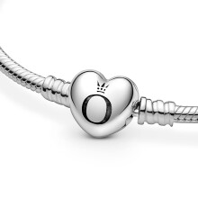 Adjustable Charm Bracelet with Heart Clasp, Snake Chain Sterling Silver Hypoallergenic Design, Nickel-Free Lead-Free Compatible with Pandora, Stylish