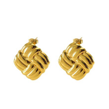 Chic Gold Stud Earrings for Women, Timeless Knot Design with Hypoallergenic Earrings Construction, Vintage Statement Earrings Featuring Elegant Geomet