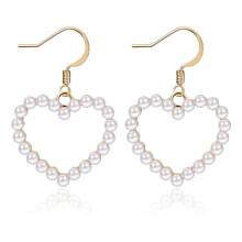 Hypoallergenic Pearl Earrings for Women, Baroque-Inspired Heart Tassel Drop Earrings, Lightweight Dangle Earrings with Elegant Styles, Fashionable Geo