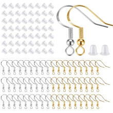 Jump Rings Included in Earring Making Kit, Hypoallergenic Earring Hooks with Fish Hooks and Clear Silicone Earring Backs, DIY Jewelry Making Supplies,