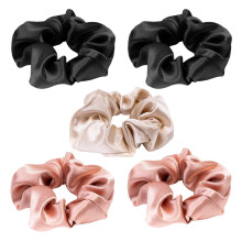 Elásticos de cabelo femininos, macios e com acabamento em cetim luxuoso, que não danificam os fios, ideais para cabelos grossos, finos e cacheados.
