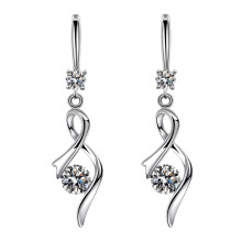 2pcs Womens Dangle Drop Earrings, Copper Plated Drop Earrings, Silver Dangle Earrings with Cubic Zirconia, for Womens and Girls Birthday