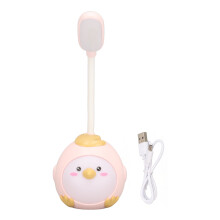 Justerbar nacklampa USB-laddningsbar, LED-ögonskyddslampa med färgad nattlampa Söt kycklingbas Hopfällbar design Flera ljuslägen F