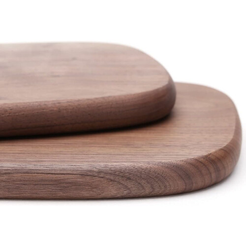Walnut Cutting Board with Handle Reversible Wooden Cheese Bread Serving Board Set 1