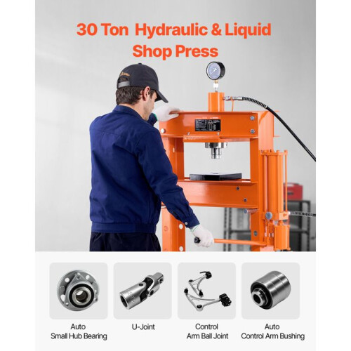 Prensa hidráulica e pneumática - DUOKU - ZX0901 - 30 T - Ajustável - Aço - 33,6 x 27,4 x 68,9 polegadas 2