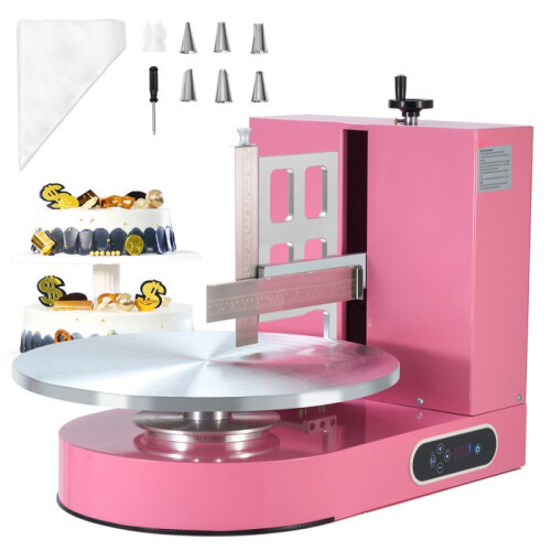 Máquina de glaciar bolos - DUOKU - 4-16 polegadas - Creme liso - Prato giratório - Rosa