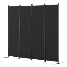 Divisória - DUOKU - Dobrável com 4 Painéis - Tecido - Preto - 228x45x172,5 cm