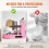 Máquina de Alisar Creme - DUOKU - 6-14 polegadas - Prato Rotativo - Raspador Ajustável - Rosa 4