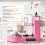 Máquina de Alisar Creme - DUOKU - 6-14 polegadas - Prato Rotativo - Raspador Ajustável - Rosa 2