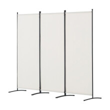 Divisória de Tecido-Duoku-228 x 52 x 184 cm-Plegável em 3 Painéis-Panô de Privacidade Interior-Branco