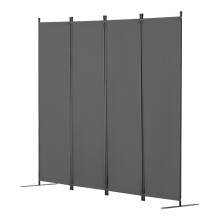 Parede de Separação - DUOKU - Dobrável em 4 Painéis - Tecido - Interior - Cinza 228x45x172,5 cm