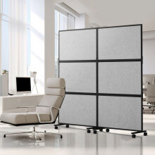 Geluiddempende scheidingswand - DUOKU - TLD-18 - 2 panelen - PET + gelamineerd staal - Lichtgrijs